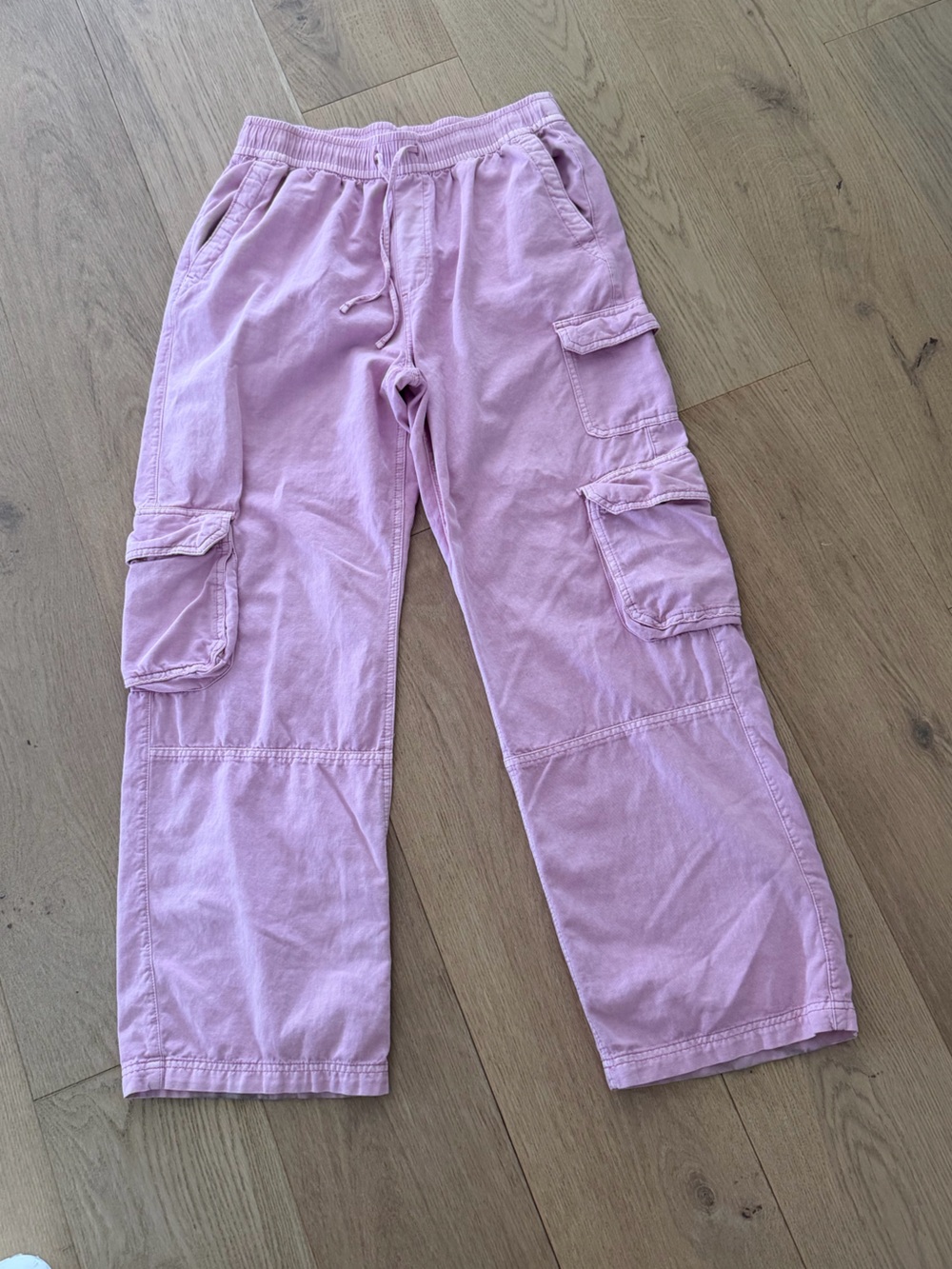Pink Wide Leg Baggy Cargo Pants